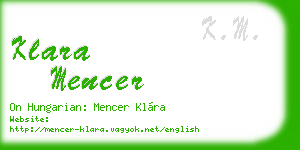 klara mencer business card